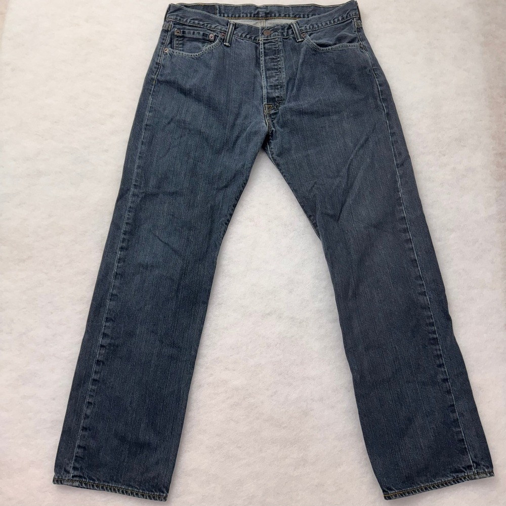 Levis 501 Original Fit Mens Blue Straight Leg Button Fly Jeans W34‎ L30